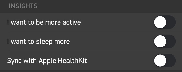  Pebble Health Insights Settings 