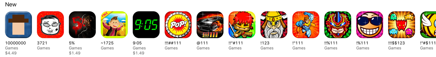  Some of the quality Role Playing Games in the Explore section of the iOS App Store. 