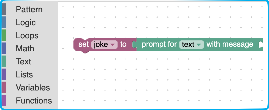 The visual test editor